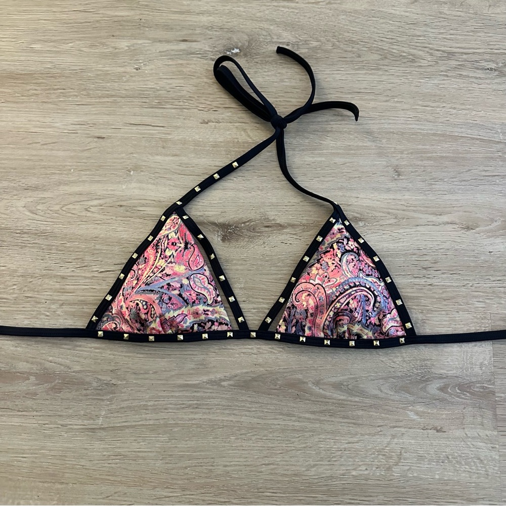 Victoria's Secret Pink and Black Bikini Top